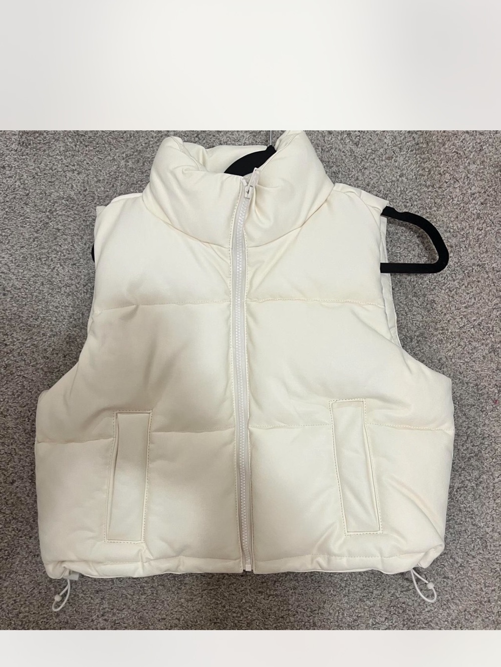 Hollister Cream Pleather Puffer Vest